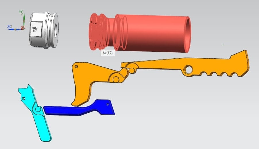 Worker Caliburns 3D-printed Nerf Blaster Kit - Metal internals
