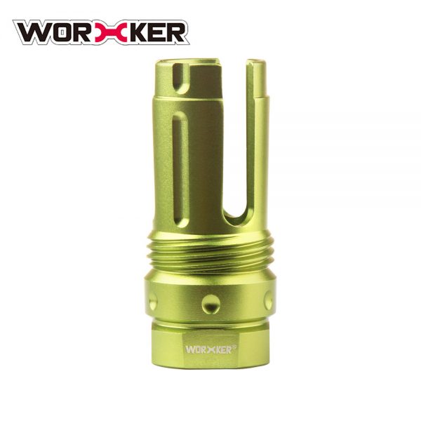 Worker 3-Prong Flash Hider Muzzle (with screw thread) - Apple Green