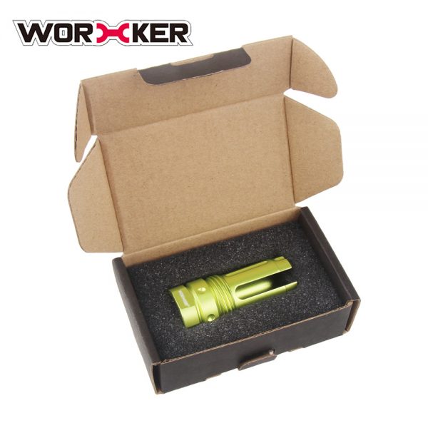 Worker 3-Prong Flash Hider Muzzle (with screw thread) - Apple Green