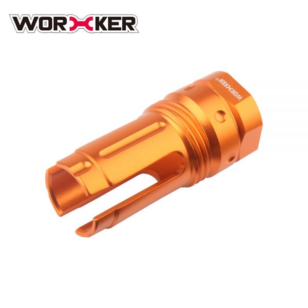 Worker 3-Prong Flash Hider Muzzle (with screw thread) - Orange