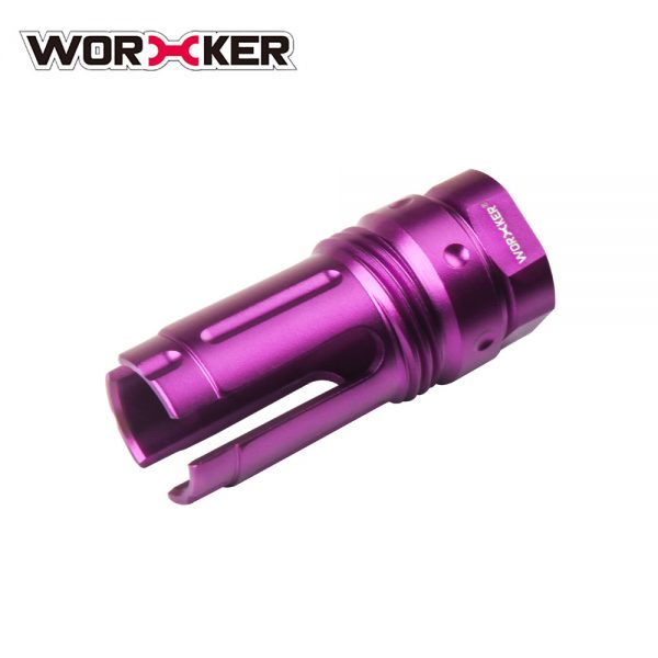 Worker 3-Prong Flash Hider Muzzle (with screw thread) - Purple