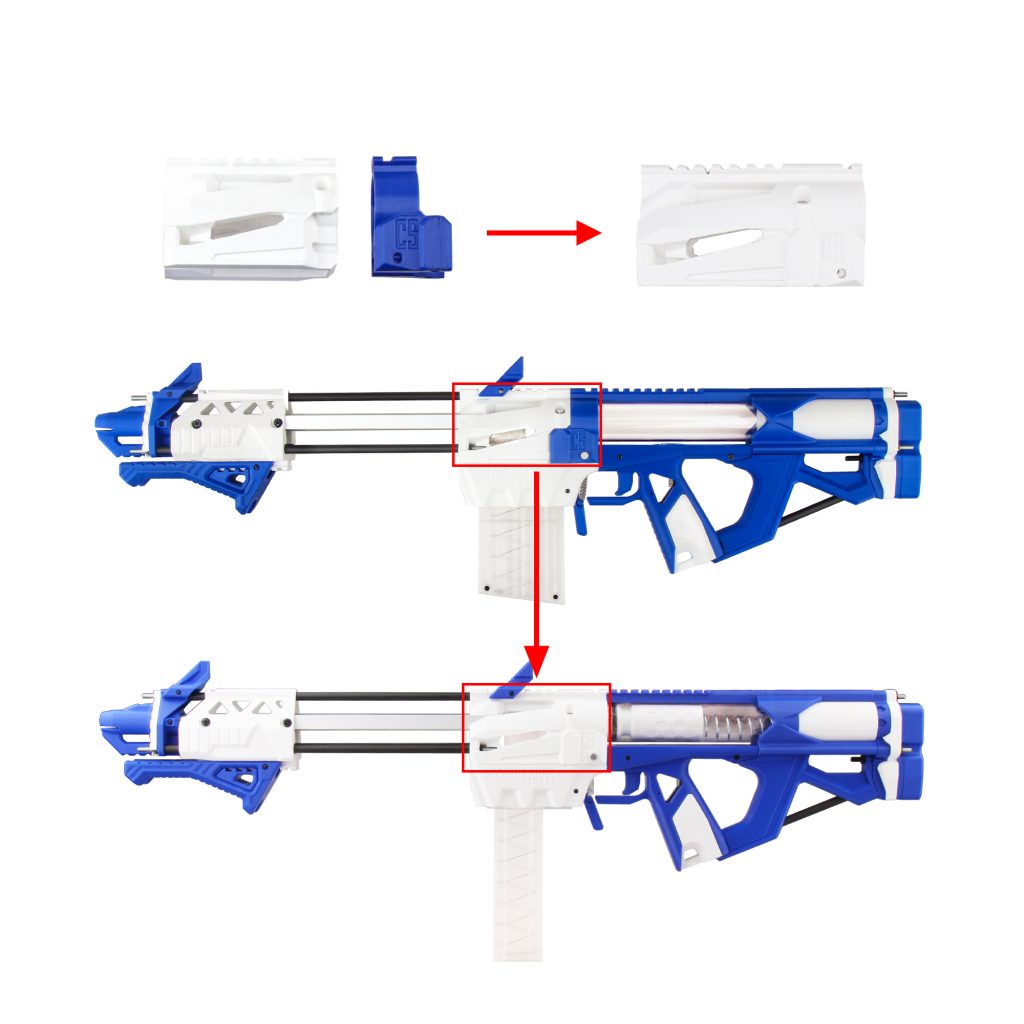 Worker Caliburn 3D Printed Nerf Blaster Kit Changes 1