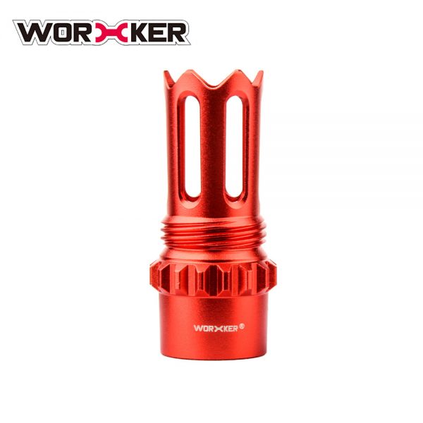 Worker Ghost Flash Hider Muzzle (with screw thread) - Red