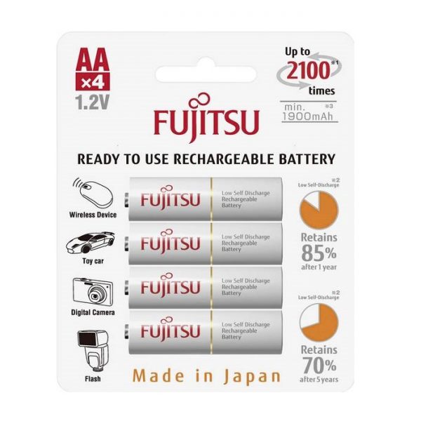 Fujitsu Rechargeable NiMH AA Battery - 4 pcs