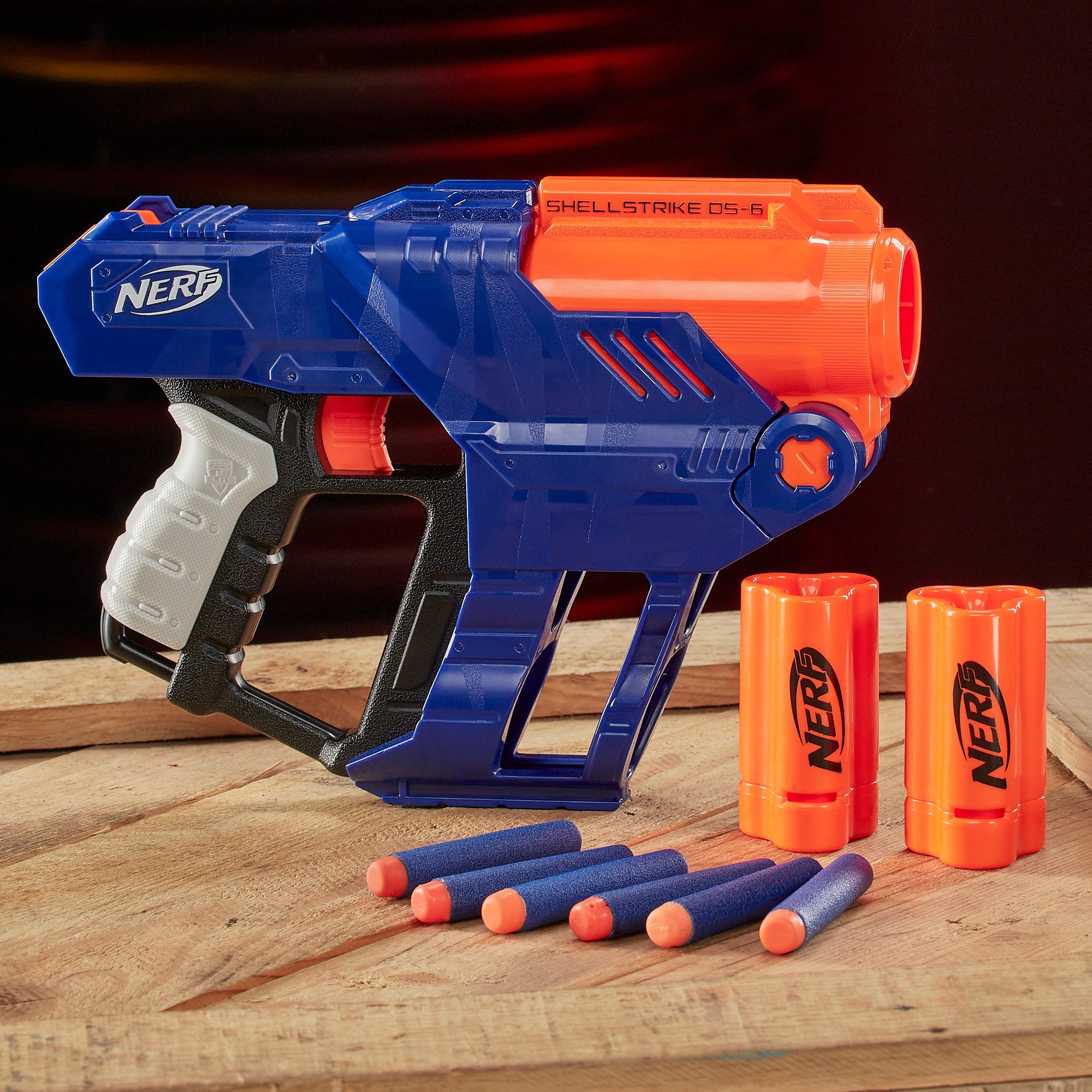 NERF N-strike Elite Shellstrike Ds-6 Blue Orange Hasbro E6179 for sale online 