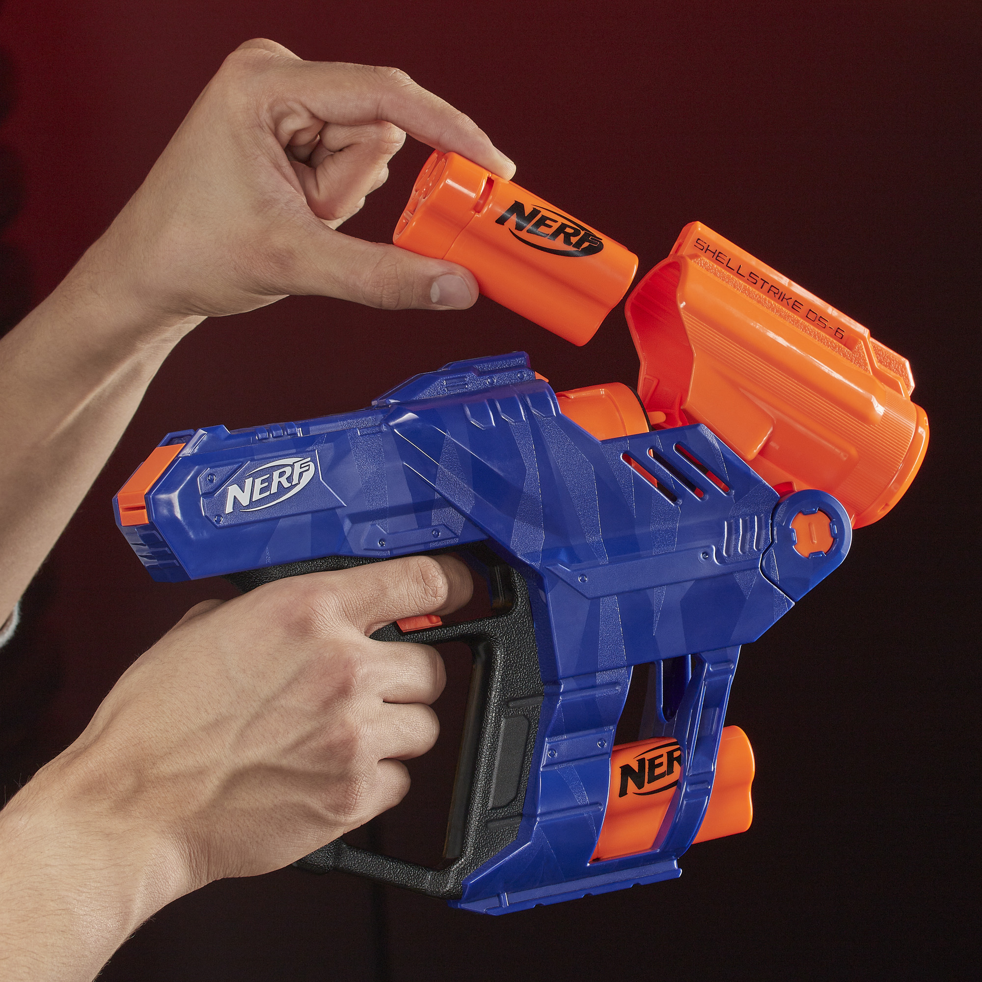 NERF N-strike Elite Shellstrike Ds-6 Blue Orange Hasbro E6179 for sale online 