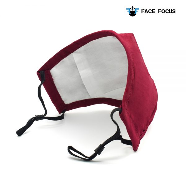 Face Focus Cotton Washable Face Mask with Filter and Nose brige - Red