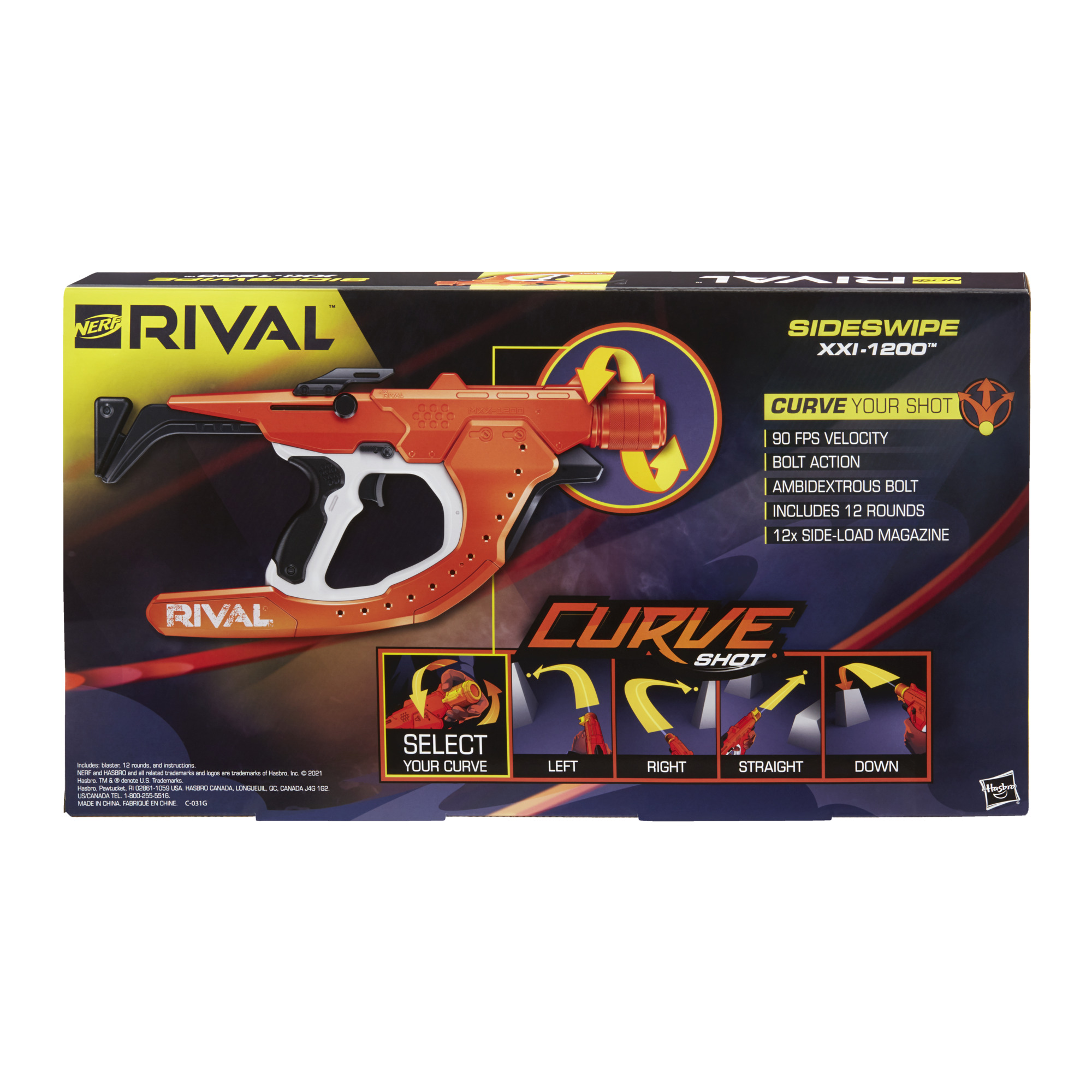 Nerf Rival Curve Shot  Sideswipe XXI-1200 Blaster FAST POST before 1pm bus day 