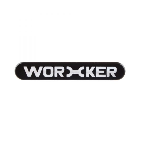 Worker Metal Logo Sticker Black