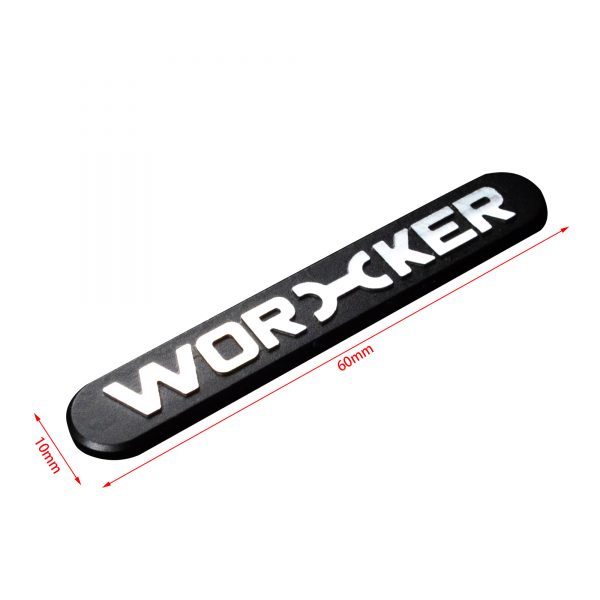 Worker Metal Logo Sticker Black