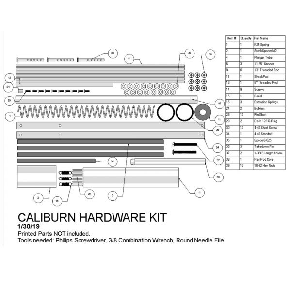 Captain Slug Caliburn-U Homemade - Hardware Kit