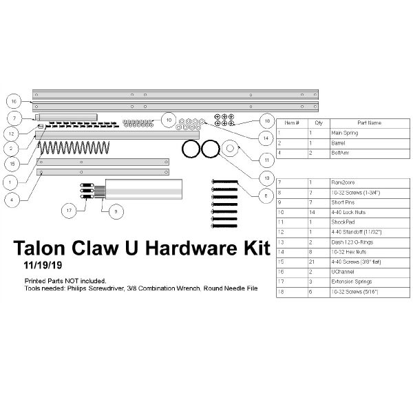 Captain Slug Talon Claw-U Homemade - Hardware Kit
