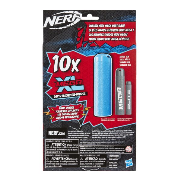 NERF Mega XL Dart Refill - 10 Mega XL Whistler Darts