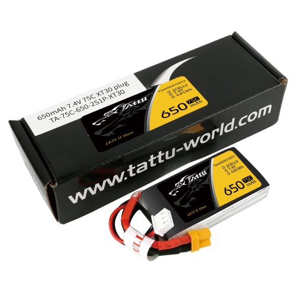 Tattu 2S 650mAh 75C LiPo battery (XT30)