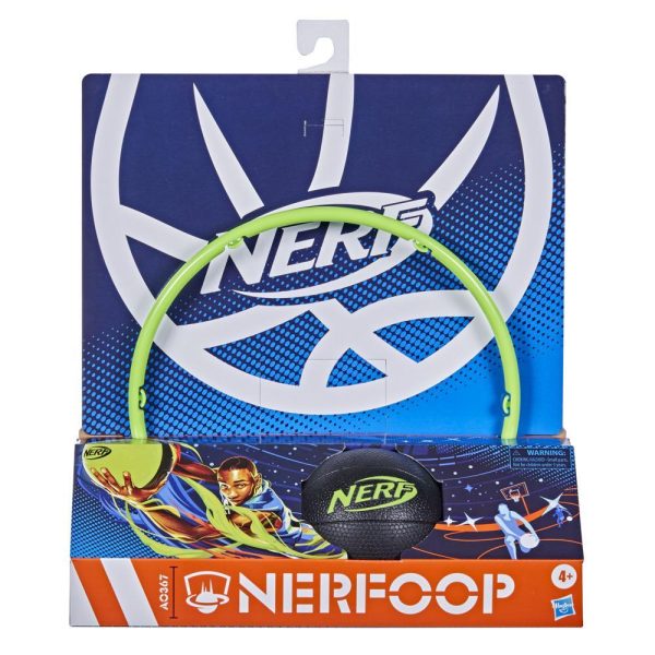 NERF Nerfoop - Classic Mini Foam Basketball and Hoop - Green